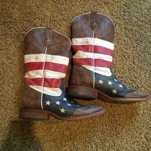 American Flag Cowboy Boots 13D